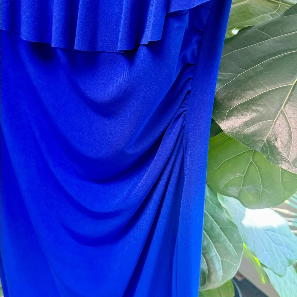 Connected Apparel Blue Short Sleeve Scoop Neck Dress - Picture 3 of 4